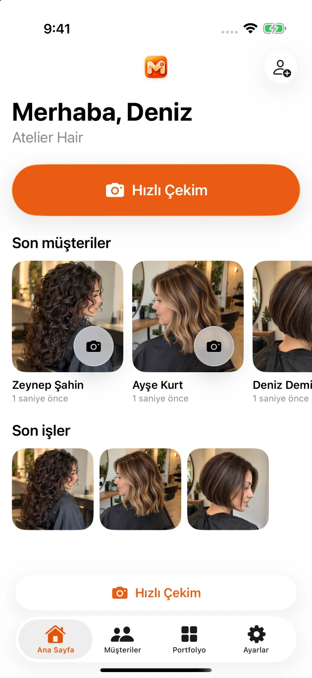 Kuaför — Gerçek uygulama · Yapay zekâyla oluşturulmuş örnek içerik